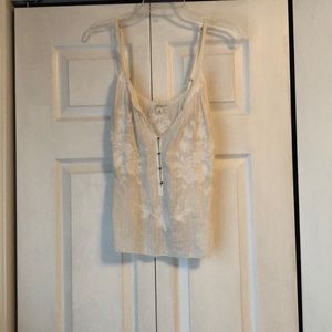 White floral A&F tank top